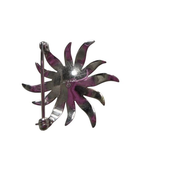 Vintage Estate Pearl Silver Floral Brooch Pin Jewelry Sterling - Picture 2 of 3